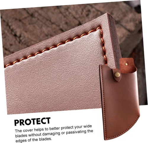 Vista 5 de Mobestech Funda protectora de cuero artificial para cuchillos de cocina, cubierta compacta para cuchillos de almacenamiento de chef, viajes, 9.76 x