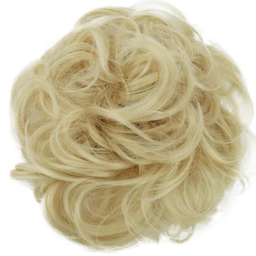 Vista 22 de CAISHA Postizo Grande Scrunchy Recogido Peinado Nupcial Rizado Moño Despeinado Marrón Chocolate Oscuro G2E