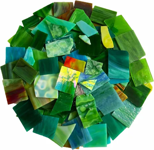 Vista 7 de Coloridos restos de vitrales, mosaico de vidrio transparente para manualidades a granel, hojas de vitrales irregulares, paquete de valor de 35 onzas