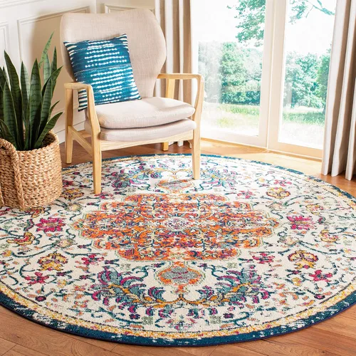 Vista 44 de SAFAVIEH Colección Madison MAD447B - Tapete bohemio con medallón antiguo y elegante, no desprende pelusa, para la sala, dormitorio, comedor