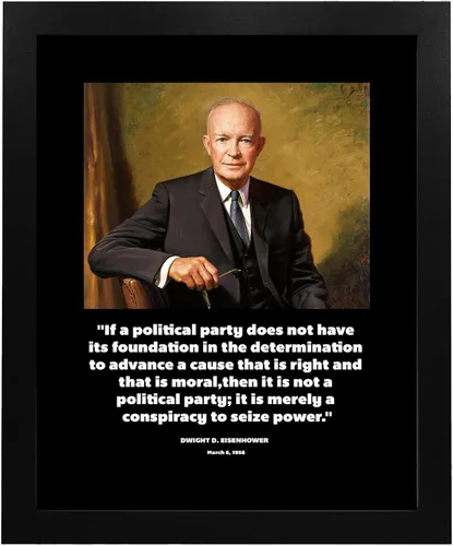 Vista 6 de AMERICAN LUXURY GIFTS Dwight D. Eisenhower Quote - Arte de pared inspirador patriótico - Decoración para el hogar de la oficina - Cueva de hombre