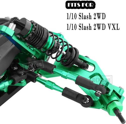 Vista 2 de Pieza de actualizaciones para 1/10 Slash 2WD/Slash 2WD VXL, aleación Big Bore RC amortiguador de choques, brazo de suspensión delantero trasero