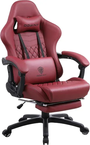 Vista 18 de Dowinx Silla de Juego Grande y Alta, Sillas de Videojuego con Reposapiés, Sillas de Juego de PC para Adultos - Silla Gamer Ergonómica Reclinable