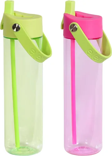 Vista 15 de Elemental Botella de agua Splash con pajilla, botella de agua reutilizable de plástico Tritan sin BPA con correa, ideal para viajes, gimnasio
