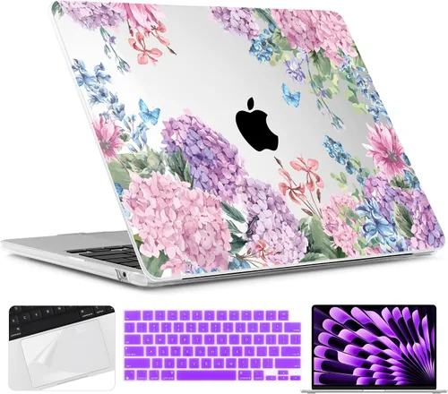 Vista 36 de TWOLSKOO Funda para MacBook Air de 15 pulgadas 2025 2024 2023 Release M4 A3241 M3 A3114 M2 A2941, carcasa rígida de plástico, protector de pantalla