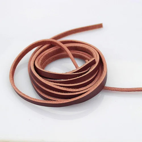 Vista 16 de (TM) Cordón de cuero genuino plano de 3 mm para trenzado, negro (5 yardas)