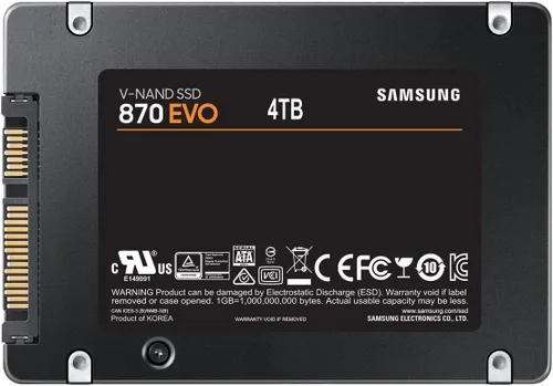 Vista 3 de SAMSUNG 870 EVO SSD interno SATA III de 4 TB de 2.5 pulgadas (MZ-77E4T0B/AM), color negro SATA Internal Solid State Drive, Upgrade PC or Laptop