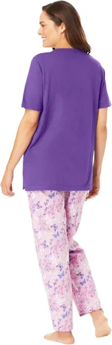 Vista 3 de Dreams & Co. Conjunto de pijama para mujer con estampado de talla grande