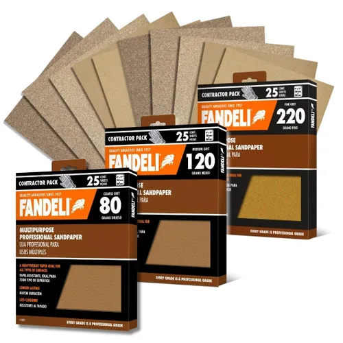 Vista 15 de Fandeli 36021 Hojas de papel de lija multiusos de grano 060, marrón, 9 x 11 pulgadas, 25 hojas