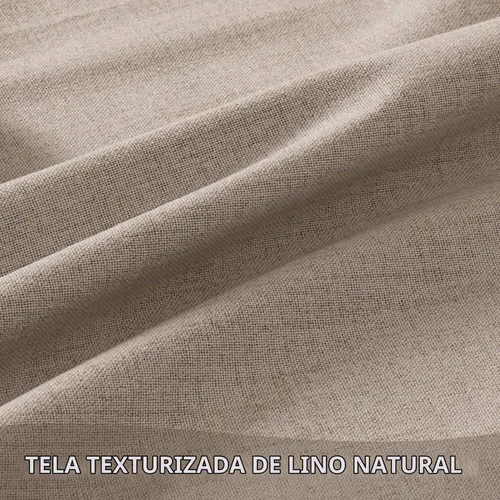 Vista 5 de EMEMA - Cortinas de lino beige opacas de 84 pulgadas de largo, 2 paneles para dormitorio, sala de estar, aislamiento térmico, cortinas de lino