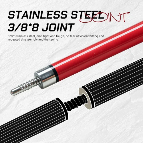Vista 6 de ZOKUE Elite Series Carbon Fiber Pool Cue Stick Low Deflection Full Carbon Technology Cue Stick for Beginner Primary Pool Stick with 12.5mm Tip