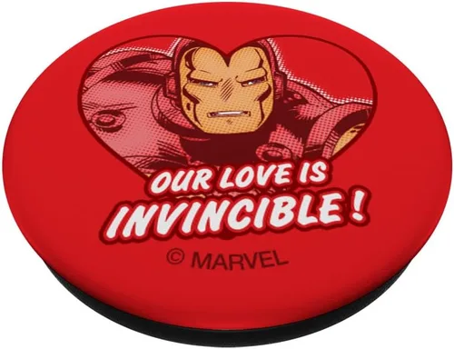 Vista 2 de Marvel Iron Man Love is Invincible Valentine's Day - PopSockets Grip and Stand for Phones and Tablets
