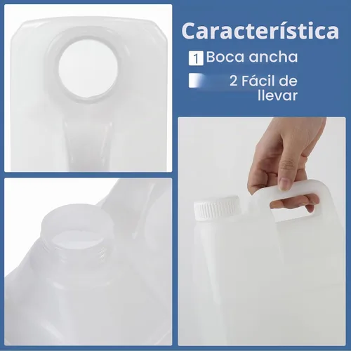 Vista 4 de Paquete de 6 jarras de plástico transparente de 64 onzas con tapas, recipientes de almacenamiento de agua con mango ergonómico, recipientes de 0.5