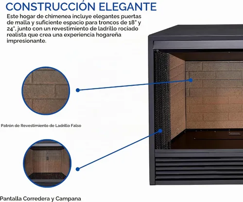 Vista 3 de ProCom Inserto universal de cámara de combustión sin ventilación de 32 pulgadas - Diseño de espacio cero - Modelo # PC32VFC
