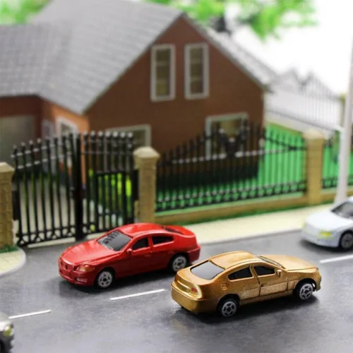Vista 4 de NWFashion 100 unidades de autos pintados en miniatura 1:100 para paisajes de calle/estacionamiento (1:100 2.008 in)
