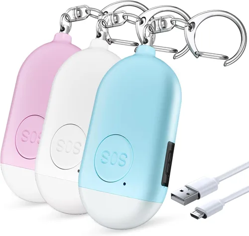 Vista 9 de Safesound Personal Alarm Siren Song 1-Pack - Alarma de Autodefensa de 130dB Llavero con Linterna LED de Emergencia - Dispositivos de Protección