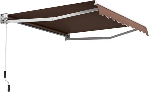 Vista 26 de Giantex Toldo retráctil para patio – Refugio solar de 8 x 6.6 pies con manivela manual fácil, estructura metálica de alta resistencia, toldo Beige