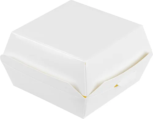 Vista 29 de Restaurantware Mini cajas de hamburguesas de 2.5 x 2.5 x 2 pulgadas, 100 recipientes de alimentos con tapa con bisagras, cajas desechables de papel