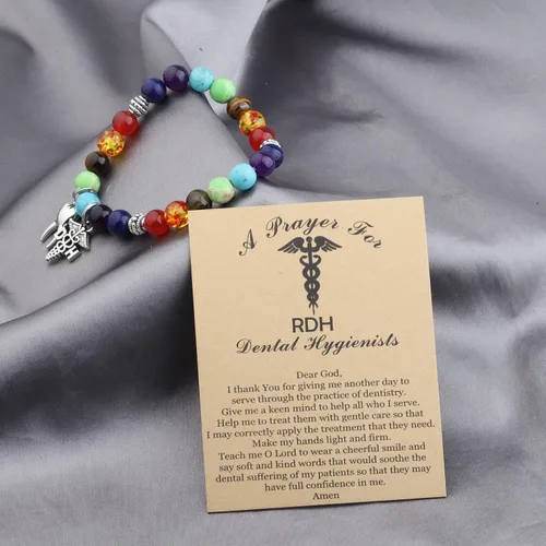 Vista 7 de WSNANG Regalo de dentista RDH Registrado Higienista Dental Pulsera de Oración Higienista Dental Regalo de Oración Dentista Regalos de Graduación