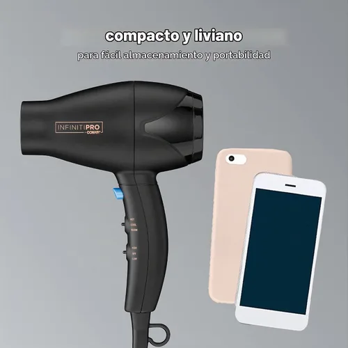 Vista 3 de INFINITIPRO by Conair - Secador de pelo de viaje, potente mini compacto, ligero, profesional con motor de CA (paquete de 4)