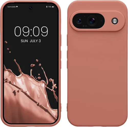 Vista 179 de kwmobile Funda compatible con Google Pixel 9 - Funda protectora delgada de TPU para teléfono - Acabado mate suave - Piedra antigua