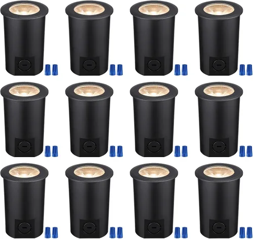Vista 13 de LEONLITE Luces LED de pozo de 3W 5CCT para paisaje, 12-24V AC/DC de bajo voltaje, CRI90 IP67 luces de pozo enterrado al aire libre, carcasa de Negro