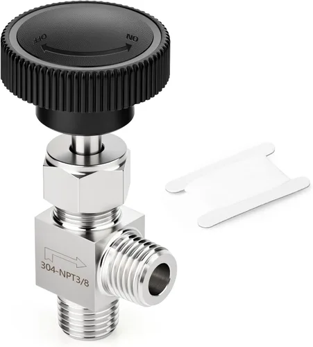 Vista 26 de TAISHER Válvula de aguja de acero inoxidable 316 con mango de rueda 1/2 "NPT macho x 1/2" NPT hembra