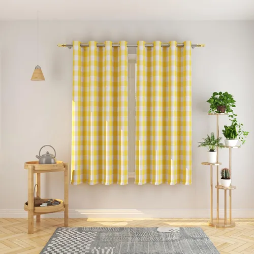 Vista 39 de Cortinas de 24 pulgadas de largo con diseño Buffalo Check Gingham Plaid para ventanas de cocina y baño, tratamiento para ventanas con 2 paneles