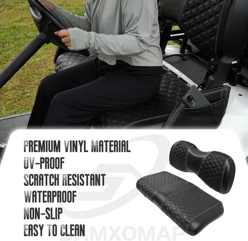 Vista 7 de Fundas de asiento delantero para carrito de golf para Yamaha Drive 2007-2016/Drive 2 2017+ Cojín de asiento universal OEM delantero, fundas de Negro