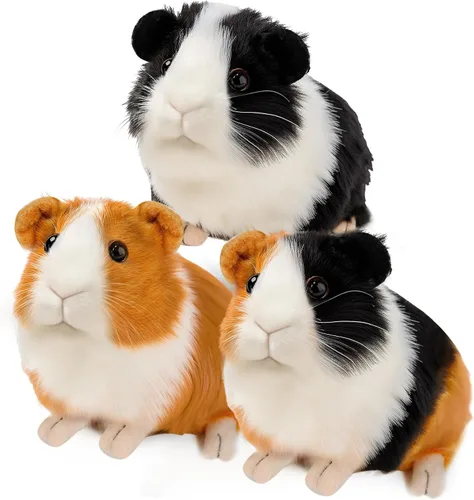 Vista 10 de redaica 2 piezas de animales de peluche de cobaya - 7.9 pulgadas de peluche realista, lindos juguetes de cobaya para niños, muñeco de mascota