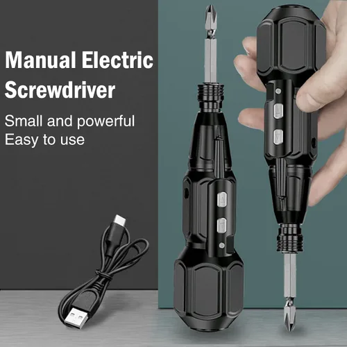 Vista 2 de Destornillador eléctrico inalámbrico, juego de destornilladores eléctricos recargables, kit de herramientas de reparación automática portátil