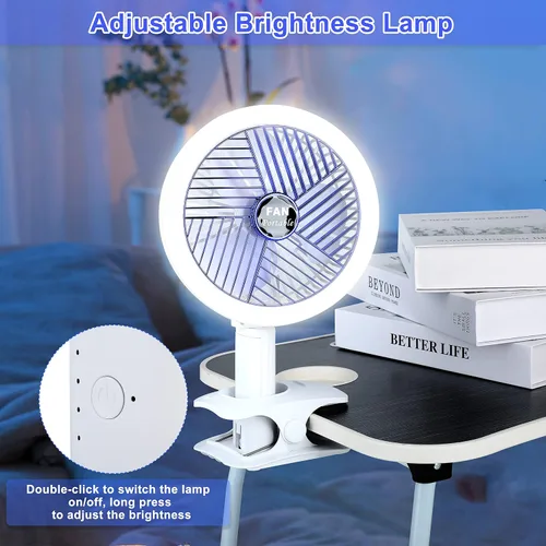Vista 8 de Simple Deluxe Ventilador de clip para postes de cultivo de 6 pulgadas, ventilador de mono, ángulos de 90° ajustables manualmente, 15 W, control de 2
