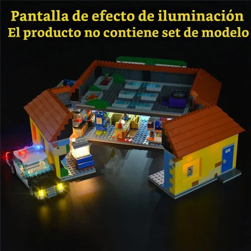 Vista 7 de GEAMENT Kit de luz LED compatible con Lego The Kwik-E-Mart - Juego de iluminación para los Simpsons 71016 modelo de construcción