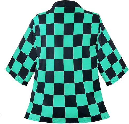 Vista 3 de Disfraz de anime para cosplay Kamado Nezuko Zenitsu Tanjirou Giyuu Kimono capa con pendientes y póster