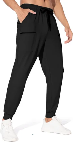 Vista 7 de M MAROAUT Pantalones deportivos ligeros para hombre con bolsillos con cremallera pantalones de entrenamiento para correr atletismo casual golf
