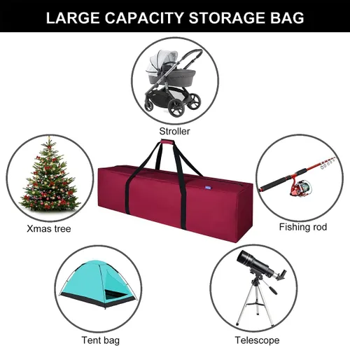 Vista 6 de INFANZIA Bolsa de almacenamiento para árbol de Navidad se adapta a árboles artificiales desmontados de hasta 75 pies contenedor duradero para árbol