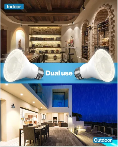 Vista 5 de Sunco Paquete de 10 Bombillas LED PAR20, Bombillas de Luz de Riel Iluminación de Inundación Interior Exterior, Alto Brillo, 800 LM, 8W