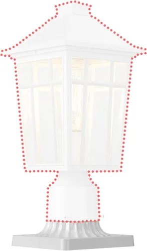 Vista 3 de Darkaway Soporte de base de poste para exteriores, adaptador de luz de poste de 3 pulgadas, base de montaje en muelle con acabado blanco para patio