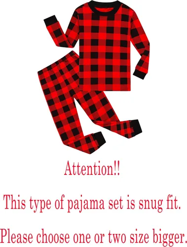 Vista 2 de Family Feeling - Pijamas para niños y niñas, conjunto de pijamas de 2 piezas, ropa para dormir de 100% algodón