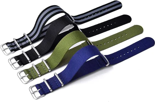 Vista 2 de Ritche - Correas de nailon balísticas militares de 16, 18, 20, 22 y 24 mm.Repuesto de nailon para hombres y mujeres (4 paquetes).