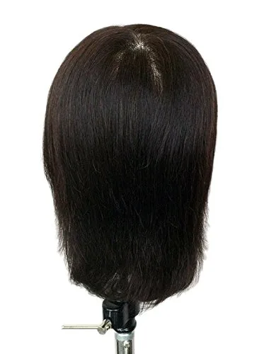 Vista 3 de Andrea - 10-12 pulgadas negro 100% cabello humano cosmetología maniquí maniquí cabeza de entrenamiento por Charlene®