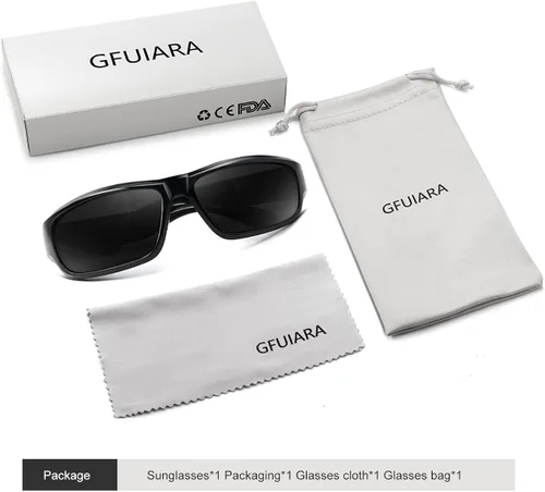 Vista 7 de GFUIARA Gafas de sol envolventes de moda para hombres y mujeres, gafas de sol deportivas UV400 de moda