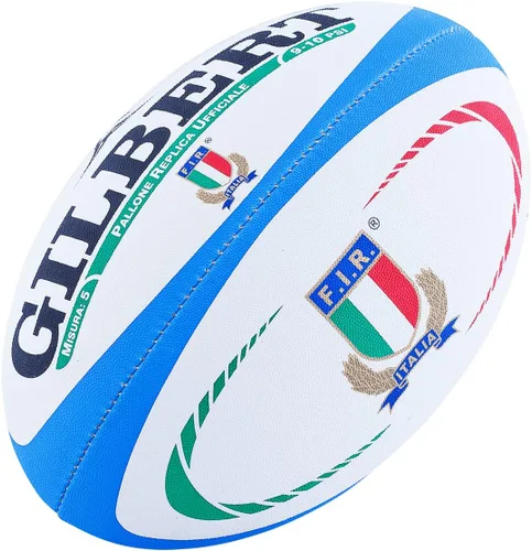 Vista 2 de Gilbert Italy Official Replica Rugby Ball - Blue/White
