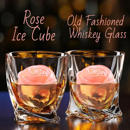 Vista 3 de Rose Ice Cube Mold,2 "x 4 hielos,Moldes grandes para cubitos de hielo,Bandeja de cubitos de hielo Silicone Ice Cube Tray,Whiskey Ice Cubes