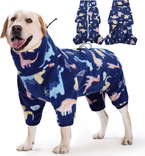 Vista 27 de ROZKITCH Abrigo térmico de invierno para perro, pijama de forro polar suave, resistente al viento, chaqueta cálida para clima frío, chaleco