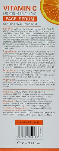 Vista 3 de YCH - Suero de ácido hialurónico para mujer con vitamina C y E, aloe, hamamelis, aceite de jojoba, té verde, 1.0 fl oz