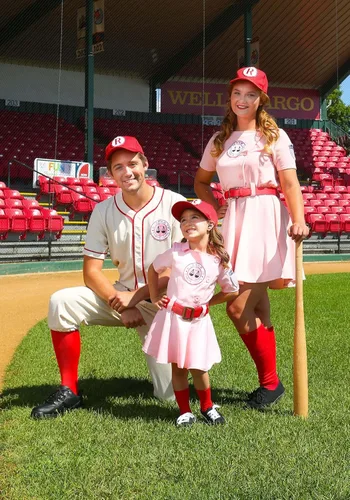 Vista 7 de Fun Costumes Toddler Girls A League of Their Own Dottie Halloween Costume Kids Baseball Dress with Belt, Hat & Socks