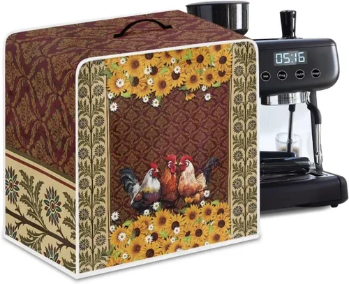 Vista 21 de DISNIMO Cubierta antipolvo para cafetera de mariposa azul, fundas para máquina de hacer café de cocina con mango superior, cubierta
