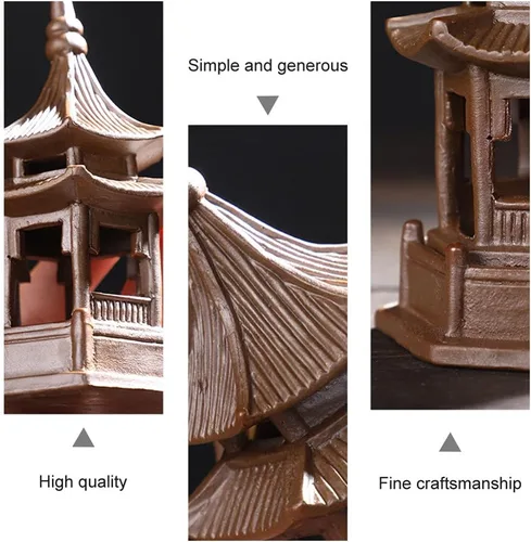 Vista 8 de BESPORTBLE Escultura de cerámica Zen Garden Ornamento 3 piezas miniatura mini estatua de pagoda estatua de cerámica para jardín zen decoración