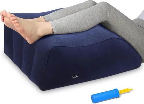 Vista 8 de Almohada inflable de elevación de piernas, almohada de cuña para dormir, almohada de cuña portátil, mejora la circulación y reduce la hinchazón